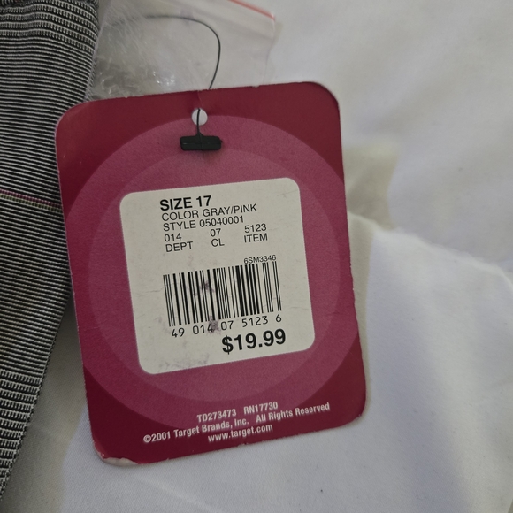 🔥 2/$9 or 3/$13  Xhilaration Juniors Cropped Gray/Pink Plaid Pants, NWT - Picture 8 of 9